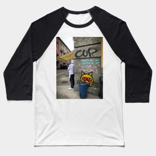 Cook Street Art Cat Graffiti Navigli Milano Italy Baseball T-Shirt